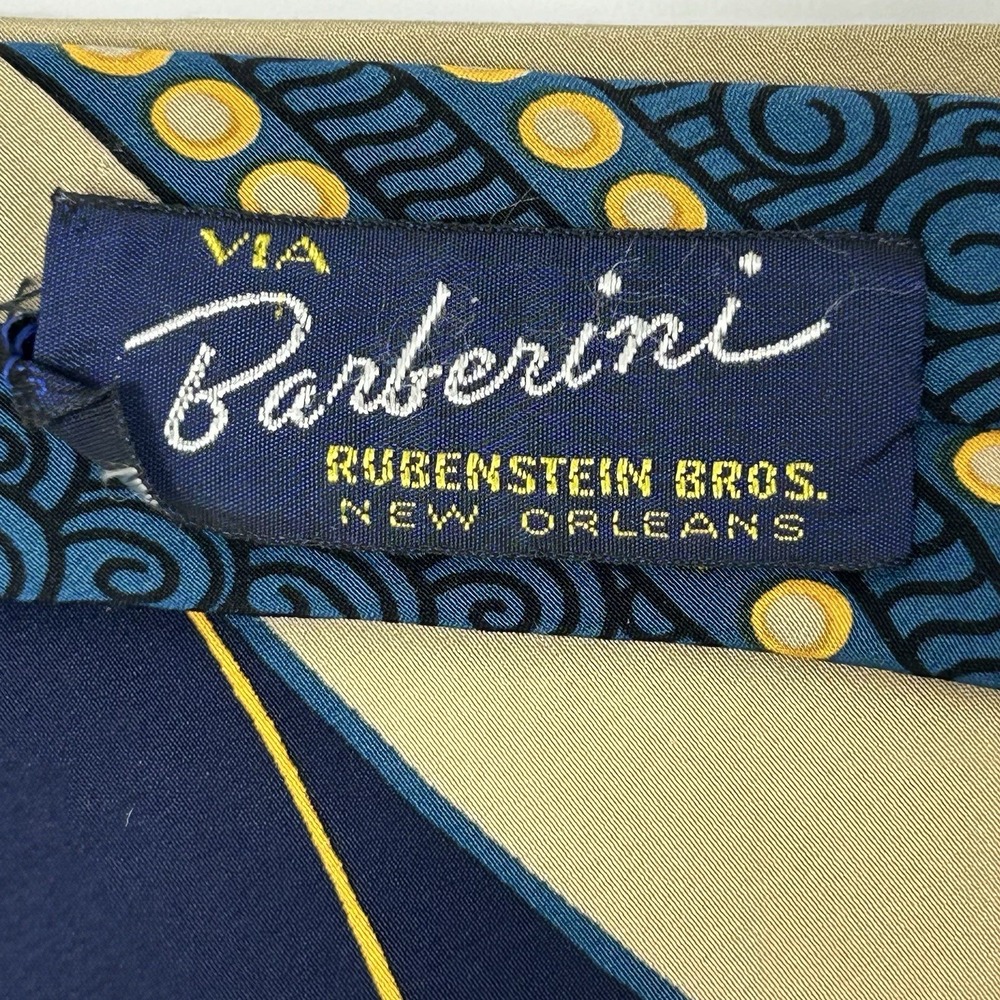 Vintage Pancaldi Silk Tie Art Deco Face Via Barberini Rubenstein Bros View 6